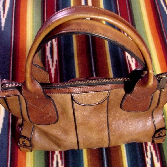 Fossil Bags Vtg Fossil Brown Leather Tote Handbag 954 Poshmark